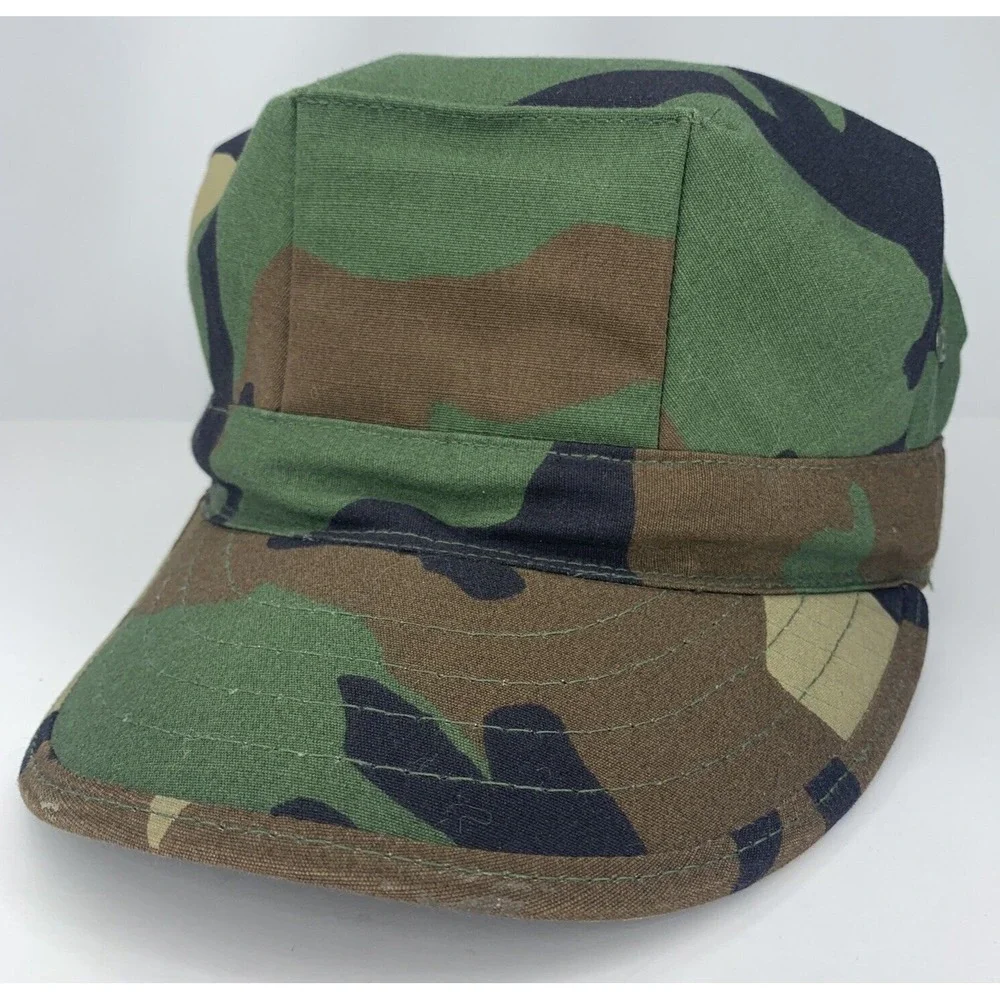 US Marine Corps USMC Small Utility Cap Woodland Camo 8 Point Hat Made In USA